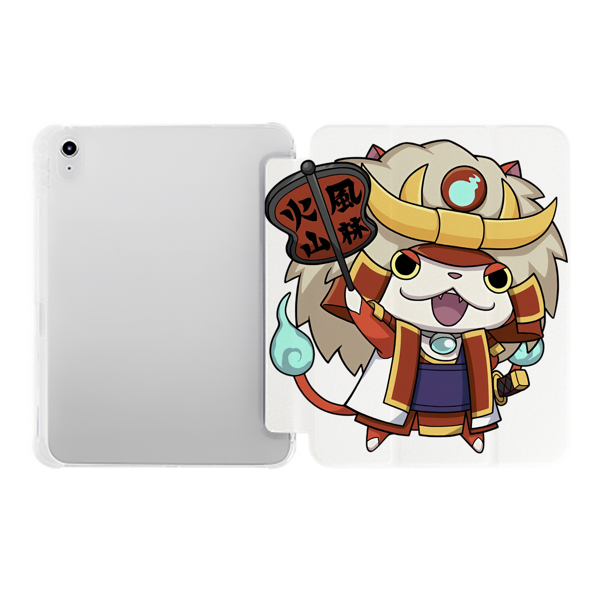 （画像用） 妖怪ウォッチ Yo-kai Watch IPad ケース ペン収納付き 三つ折りスタンド PUレザー×シリコン 対応機種9.5/10.5/10.9インチ